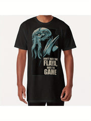 Mind Flayer ? Dungeons, Dragons and Dice Long T-Shirt 100% Cotton, Gifts for Men Dad Husband Grandpa, S-XXXL, Black