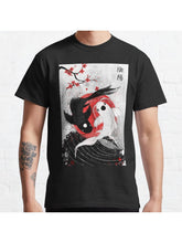 Koi fish - Yin Yang Classic T-Shirt 100% Cotton, Gifts for Men Dad Husband Grandpa, S-XXXL, Black