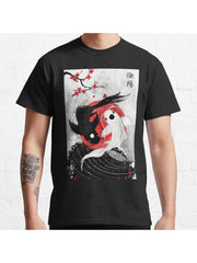 Koi fish - Yin Yang Classic T-Shirt 100% Cotton, Gifts for Men Dad Husband Grandpa, S-XXXL, Black
