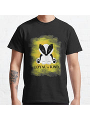 Cute Badger Classic T-Shirt 100% Cotton, Gifts for Men Dad Husband Grandpa, S-XXXL, Black