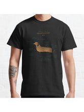 Anatomy of a Dachshund Classic T-Shirt 100% Cotton, Gifts for Men Dad Husband Grandpa, S-XXXL, Black