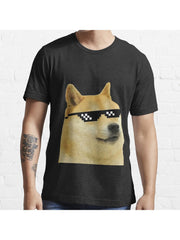 DOGE Essential T-Shirt 100% Cotton, Gifts for Men Dad Husband Grandpa, S-XXXL, Black