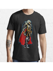 Alucard Black & Red Cape Classic 32-bit Retro Essential T-Shirt 100% Cotton, Gifts for Men Dad Husband Grandpa, S-XXXL, Black