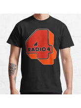Radio 4 70s logo Classic T-Shirt 100% Cotton, Gifts for Men Dad Husband Grandpa, S-XXXL, Black
