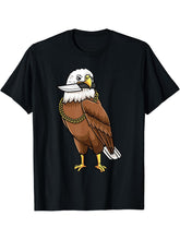 Bald Eagle Bird With Knife Birding Bird Watching Birder T-Shirt 180G 100% Cotton Printed Round Neck Short-Sleeve T-Shirt, Gifts for Men Dad Husband Grandpa, S-XXXL, Black