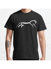 Uffington white horse Classic T-Shirt 100% Cotton, Gifts for Men Dad Husband Grandpa, S-XXXL, Black