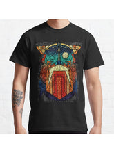 ODIN WODAN geometric vikings ornament art Classic T-Shirt 100% Cotton, Gifts for Men Dad Husband Grandpa, S-XXXL, Black