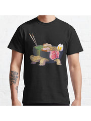 Ramen Tortoise Classic T-Shirt 100% Cotton, Gifts for Men Dad Husband Grandpa, S-XXXL, Black