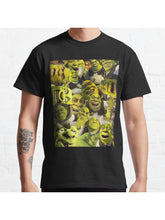 Shrek Collage Classic T-Shirt 100% Cotton, Gifts for Men Dad Husband Grandpa, S-XXXL, Black