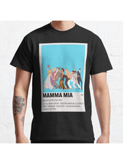 Mamma Mia Minimalist Poster Classic T-Shirt 100% Cotton, Gifts for Men Dad Husband Grandpa, S-XXXL, Black