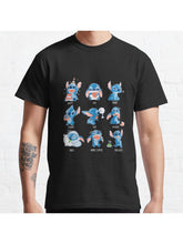 Stitch emoticon! Classic T-Shirt 100% Cotton, Gifts for Men Dad Husband Grandpa, S-XXXL, Black