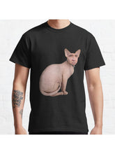 Cat Classic T-Shirt 100% Cotton, Gifts for Men Dad Husband Grandpa, S-XXXL, Black