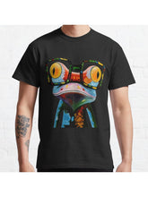 Hipster Frog Nerd Glasses Classic T-Shirt 100% Cotton, Gifts for Men Dad Husband Grandpa, S-XXXL, Black