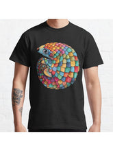 Rainbow Pangolin Classic T-Shirt 100% Cotton, Gifts for Men Dad Husband Grandpa, S-XXXL, Black
