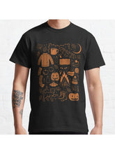 Autumn Nights: Halloween Classic T-Shirt 100% Cotton, Gifts for Men Dad Husband Grandpa, S-XXXL, Black