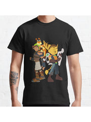 Playstation Duos Classic T-Shirt 100% Cotton, Gifts for Men Dad Husband Grandpa, S-XXXL, Black