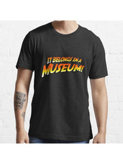 It Belongs In A Museum! Essential T-Shirt 100% Cotton, Gifts for Men Dad Husband Grandpa, S-XXXL, Black