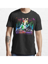HOUSE CAT (New DJ Kitty) Essential T-Shirt 100% Cotton, Gifts for Men Dad Husband Grandpa, S-XXXL, Black