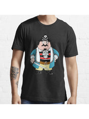 Captain Pugwash Essential T-Shirt 100% Cotton, Gifts for Men Dad Husband Grandpa, S-XXXL, Black