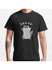 Raccoon Chaos Classic T-Shirt 100% Cotton, Gifts for Men Dad Husband Grandpa, S-XXXL, Black