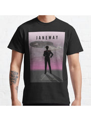 Janeway from Star Trek Voyager Classic T-Shirt 100% Cotton, Gifts for Men Dad Husband Grandpa, S-XXXL, Black