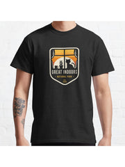Great Indoors National Park Classic T-Shirt 100% Cotton, Gifts for Men Dad Husband Grandpa, S-XXXL, Black