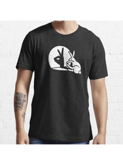 Funny Rabbit shadow hand shadow puppets bunny figure pop art Essential T-Shirt 100% Cotton, Gifts for Men Dad Husband Grandpa, S-XXXL, Black