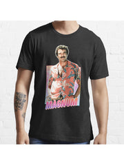 Thomas Magnum - 80s design Essential T-Shirt 100% Cotton, Gifts for Men Dad Husband Grandpa, S-XXXL, Black