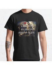 LIBERTE EGALITE BISEXUALITE Classic T-Shirt 100% Cotton, Gifts for Men Dad Husband Grandpa, S-XXXL, Black