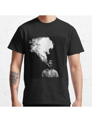 Rustin Cohle from True Detective Smoking a Cigarette Classic T-Shirt 100% Cotton, Gifts for Men Dad Husband Grandpa, S-XXXL, Black