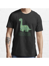 Herbivore Essential T-Shirt 100% Cotton, Gifts for Men Dad Husband Grandpa, S-XXXL, Black