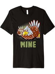 Mine Coffee Mug Funny Nerd Barista American Bald Eagle Premium T-Shirt 180G 100% Cotton Printed Round Neck Short-Sleeve T-Shirt, Gifts for Men Dad Husband Grandpa, S-XXXL, Black