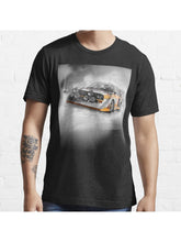 Rally Car Illustration Essential T-Shirt 100% Cotton, Gifts for Men Dad Husband Grandpa, S-XXXL, Black