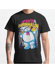 Attack of the Marshmallow - Ghostbusters Classic T-Shirt 100% Cotton, Gifts for Men Dad Husband Grandpa, S-XXXL, Black