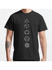 PLATONIC SOLIDS - COSMIC ALIGNMENT Classic T-Shirt 100% Cotton, Gifts for Men Dad Husband Grandpa, S-XXXL, Black