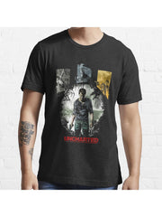 Beautiful gift for fans and lovers Uncharted character gift for fans gamer Essential T-Shirt 100% Cotton, Gifts for Men Dad Husband Grandpa, S-XXXL, Black
