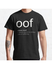 OOF Classic T-Shirt 100% Cotton, Gifts for Men Dad Husband Grandpa, S-XXXL, Black