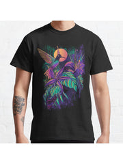 Purple Garden Classic T-Shirt 100% Cotton, Gifts for Men Dad Husband Grandpa, S-XXXL, Black