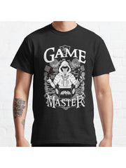 Game Master - White Classic T-Shirt 100% Cotton, Gifts for Men Dad Husband Grandpa, S-XXXL, Black
