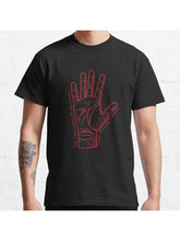 Red Right Hand with Lyrics Classic T-Shirt 100% Cotton, Gifts for Men Dad Husband Grandpa, S-XXXL, Black