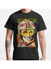 The Space Classic T-Shirt 100% Cotton, Gifts for Men Dad Husband Grandpa, S-XXXL, Black