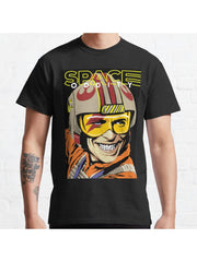 The Space Classic T-Shirt 100% Cotton, Gifts for Men Dad Husband Grandpa, S-XXXL, Black