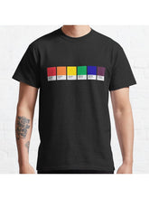 LGBT COLOR PANTONE PALLETE GAY COMMUNITY DESIGN Classic T-Shirt 100% Cotton, Gifts for Men Dad Husband Grandpa, S-XXXL, Black