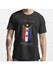lmanberg Flag - Revolution or Nothing (no mercy) Essential T-Shirt 100% Cotton, Gifts for Men Dad Husband Grandpa, S-XXXL, Black