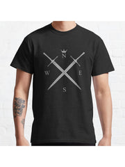 King In The North Classic T-Shirt 100% Cotton, Gifts for Men Dad Husband Grandpa, S-XXXL, Black