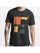 Mondrian Who Essential T-Shirt 100% Cotton, Gifts for Men Dad Husband Grandpa, S-XXXL, Black