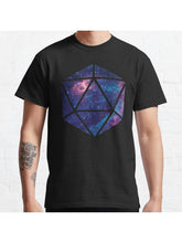D20 Falling Star Portal Classic T-Shirt 100% Cotton, Gifts for Men Dad Husband Grandpa, S-XXXL, Black