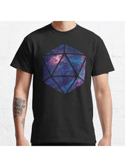 D20 Falling Star Portal Classic T-Shirt 100% Cotton, Gifts for Men Dad Husband Grandpa, S-XXXL, Black