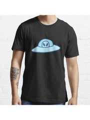 UFO Essential T-Shirt 100% Cotton, Gifts for Men Dad Husband Grandpa, S-XXXL, Black