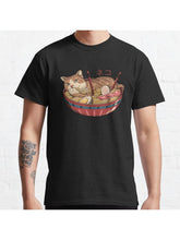 Neko Ramen v2 Classic T-Shirt 100% Cotton, Gifts for Men Dad Husband Grandpa, S-XXXL, Black